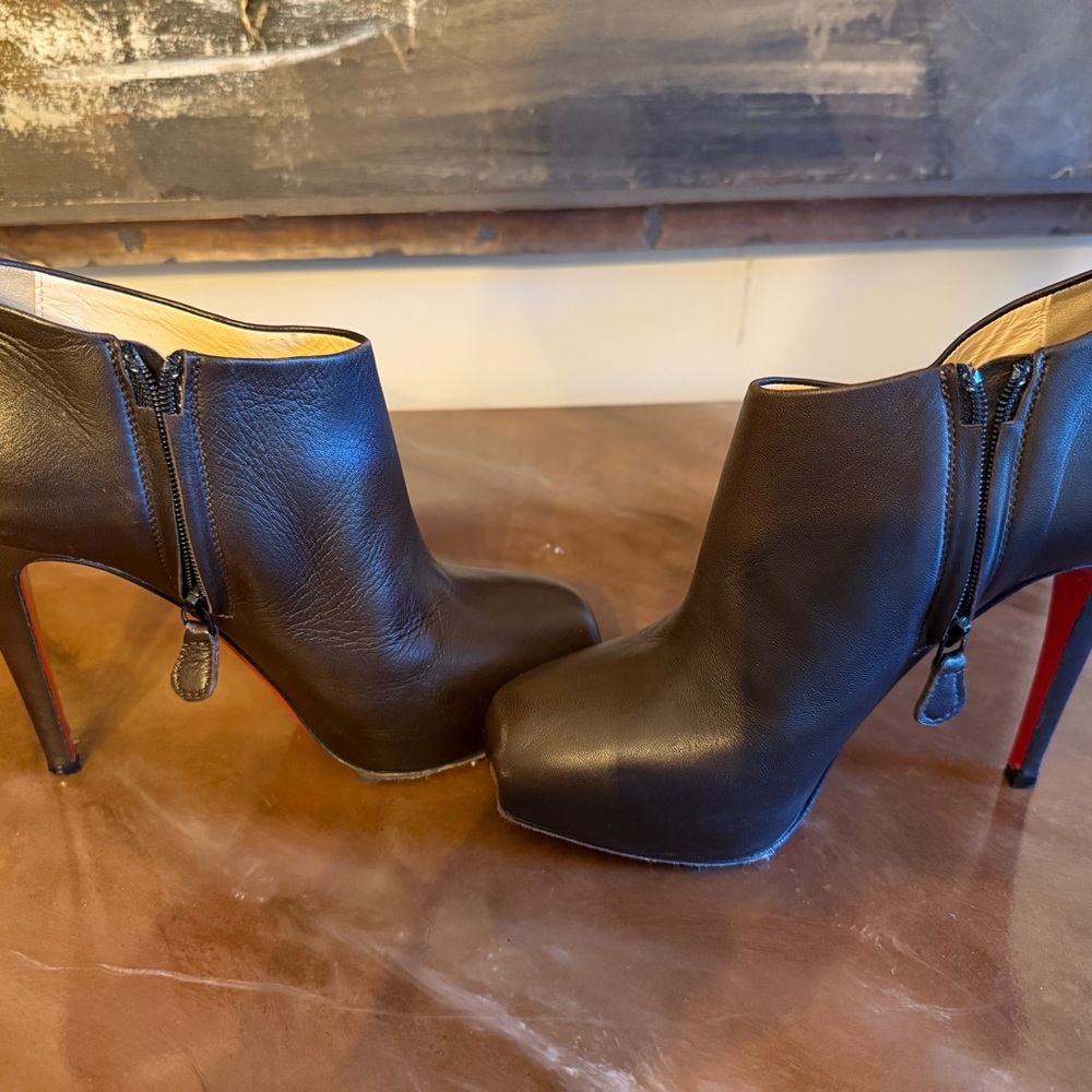 Authentic Christian Louboutin Brown Heeled Boots - Picture 3 of 6